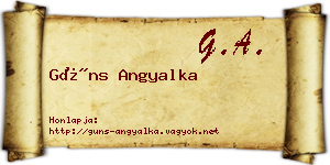 Güns Angyalka névjegykártya